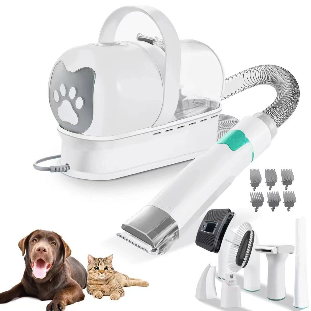 7-in-1 Pet Grooming Vacuum Kit β Trim, Brush & Clean