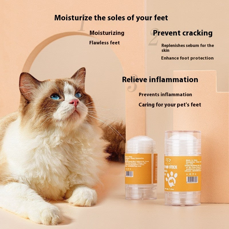 Pet Paw Stick Cremetiegel, zwei Behälter mit transparentem Deckel und gelbem Etikett