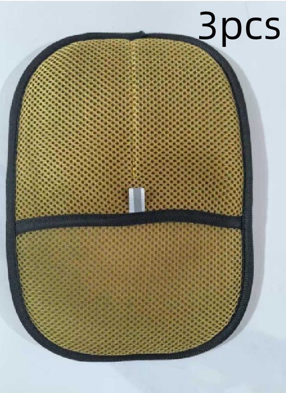 Pet hair remover mitt (3 pcs): yellow mesh with black edging