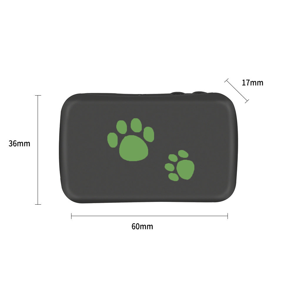 GPS anti-lost tracker (60x36x17 mm) with green paw icon