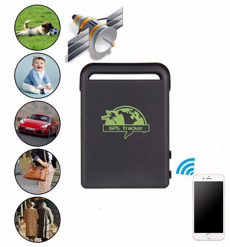 Petcare TK102B GPS Tracker, black case with lime GPS Tracker logo and side button