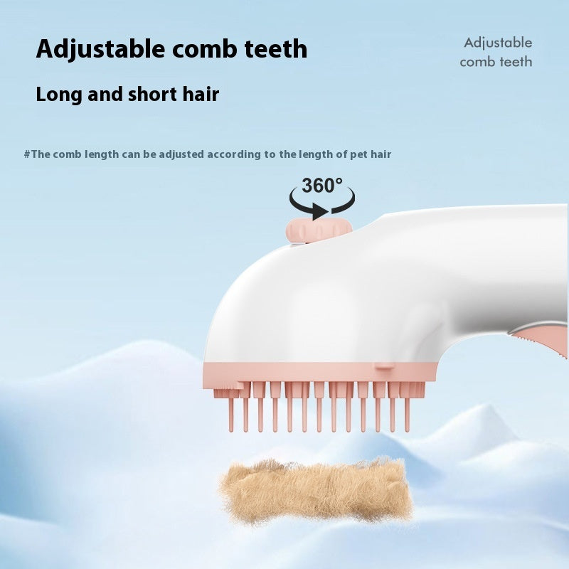 Adjustable comb teeth head for pets, white tool for long and short hair