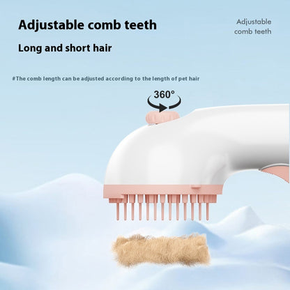 Adjustable comb teeth head for pets, white tool for long and short hair