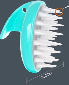 Turquoise pet brush, 5.2cm bristle head, white long spikes on side
