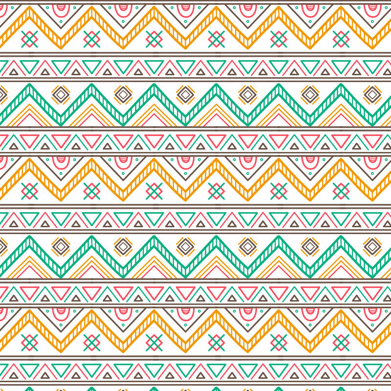 Pet blanket fabric with multicolor chevron stripes and diamond motifs