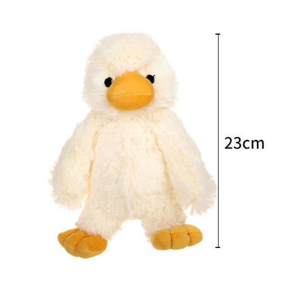 White plush duck toy, size 23cm, orange beak and feet