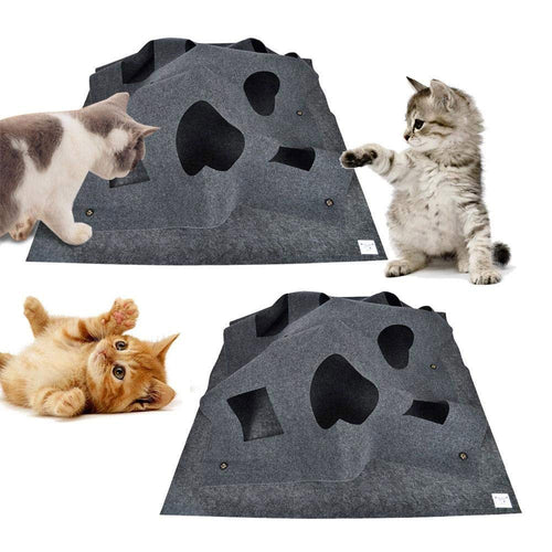 Cat hole blanket (Grey) with large nose-shaped openings