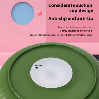 Green anti-slip rotating feeder base with suction cup underside