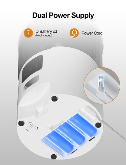 Automatic pet feeder base showing battery slots and power cord connection area