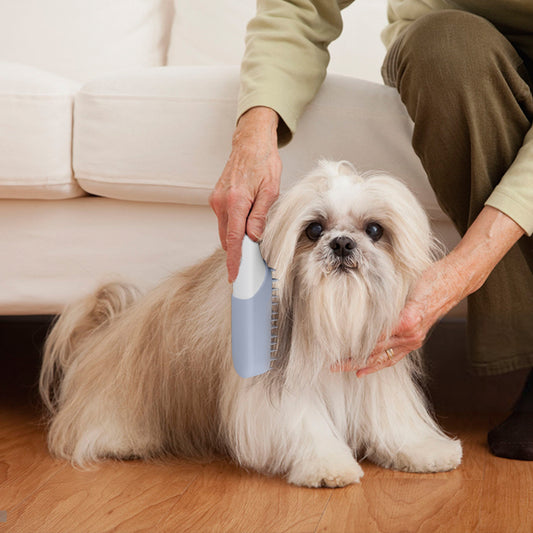 Pet Silicone Massage Brush comb with blue head and handle for dog grooming