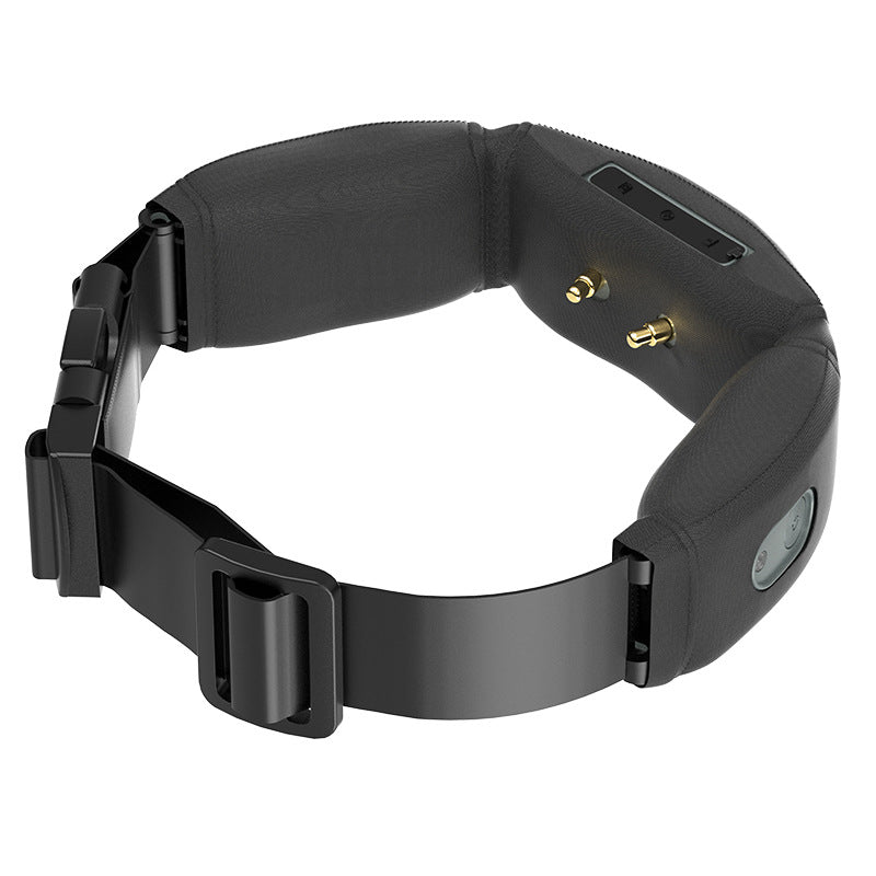 Gray smart pet collar with adjustable buckle and back control panel