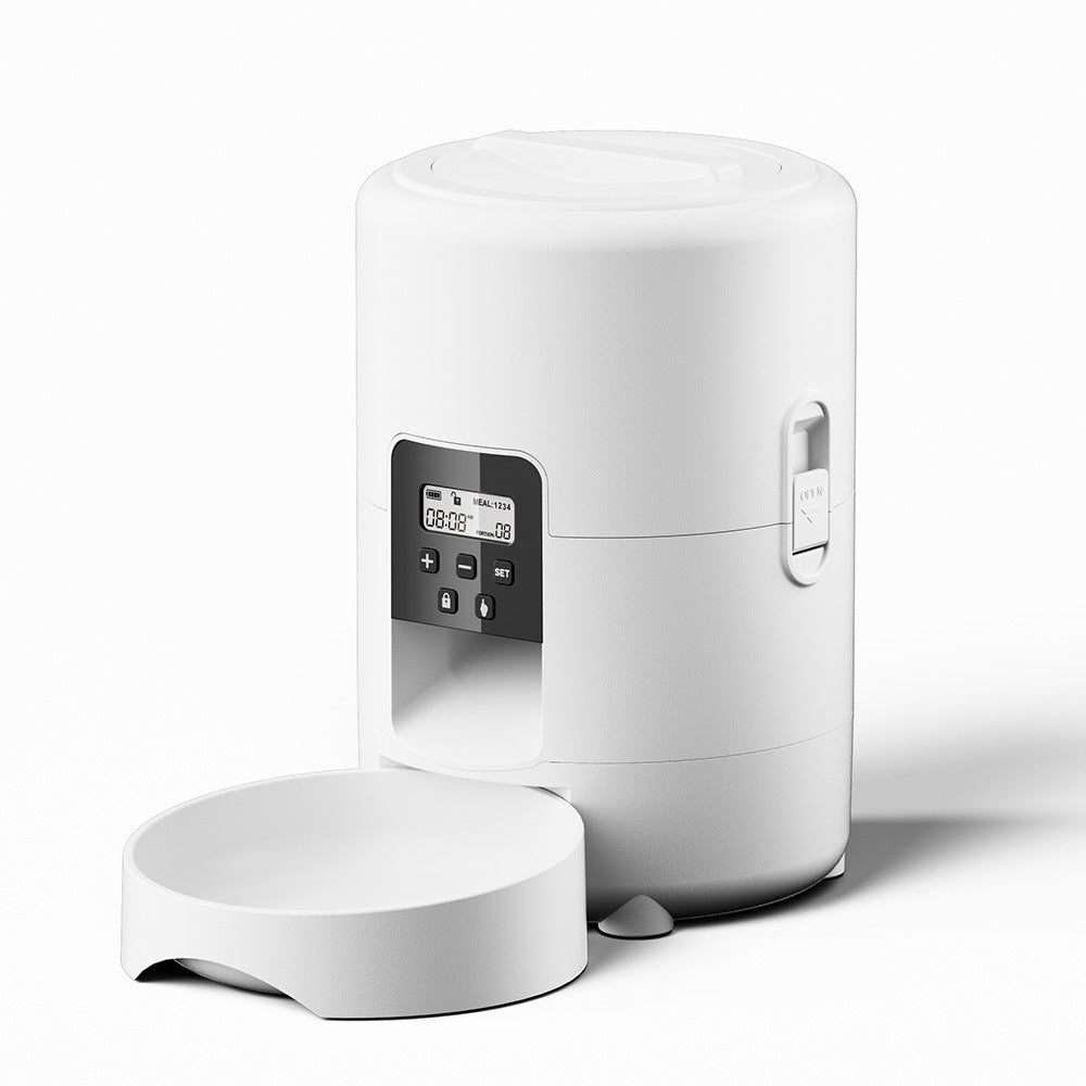 Pet Smart Feeder 2L weißer Futterautomat, Bedienfeld mit Anzeige