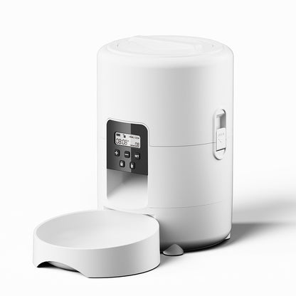 Pet Smart Feeder 2L weißer Futterautomat, Bedienfeld mit Anzeige