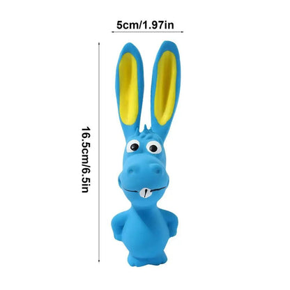 Blauer Latex-Hase-Spielzeug Größenbild, ca. 5 cm Höhe