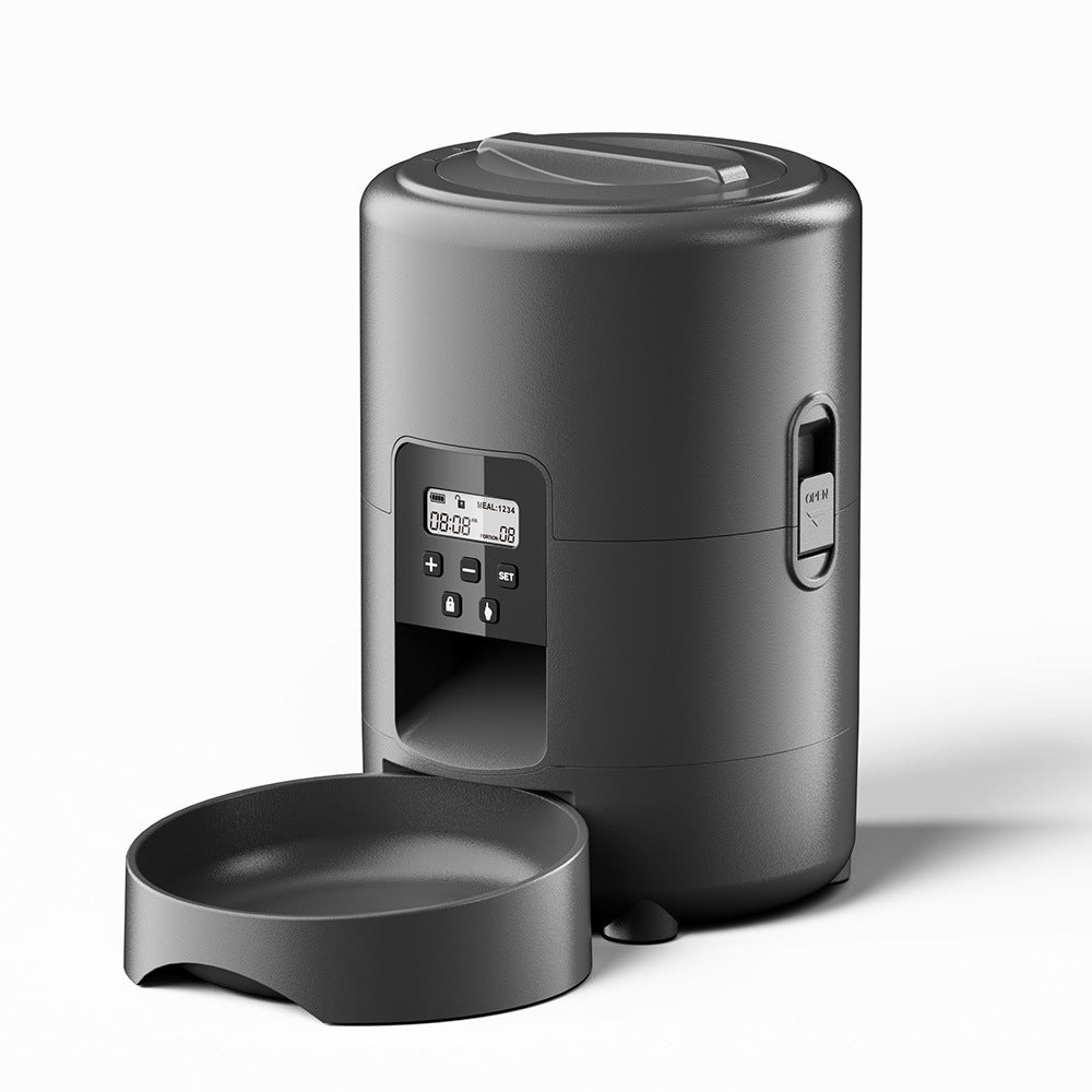 Pet Smart Feeder 2L schwarzer Futterautomat, Bedienfeld mit Anzeige