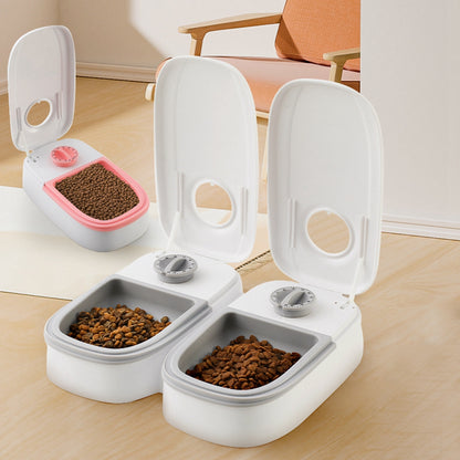 Automatic Pet Feeder & Smart Food Dispenser, Double meal mit zwei geöffneten Fächern