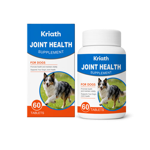 Dog Joint Health supplement for dogs, Petcare 60 tablets—box and bottle front