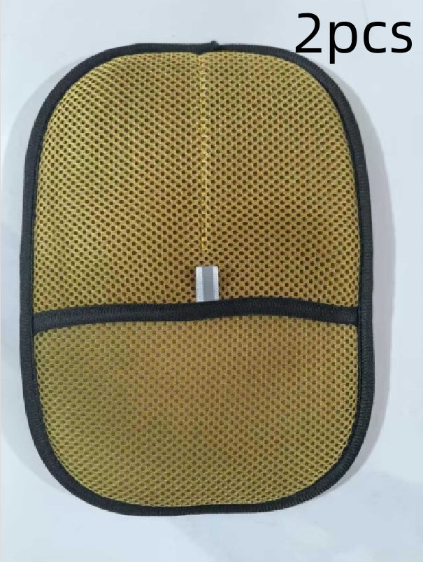 Pet hair remover mitt (2 pcs): yellow mesh with black trim