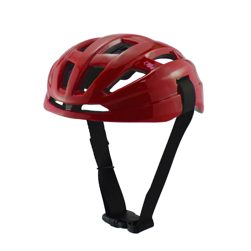 Roter Pet-Riding-Helm mit Lüftungsschlitzen und Kinnriemen