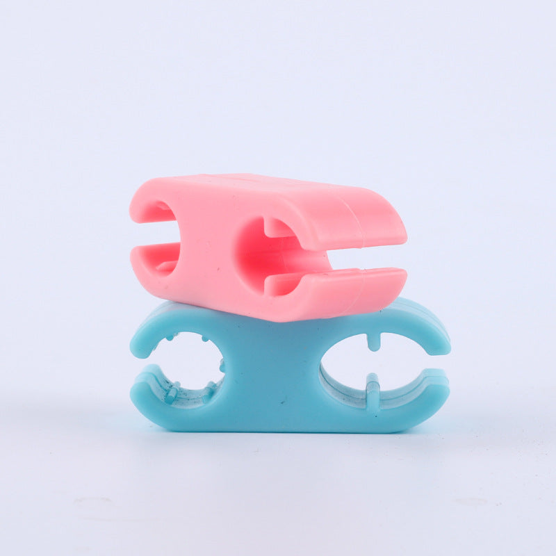 Pink pet selfie camera lens mount with curved top and side slots