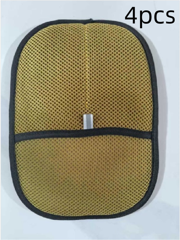 Pet hair remover mitt (4 pcs): yellow mesh with black trim