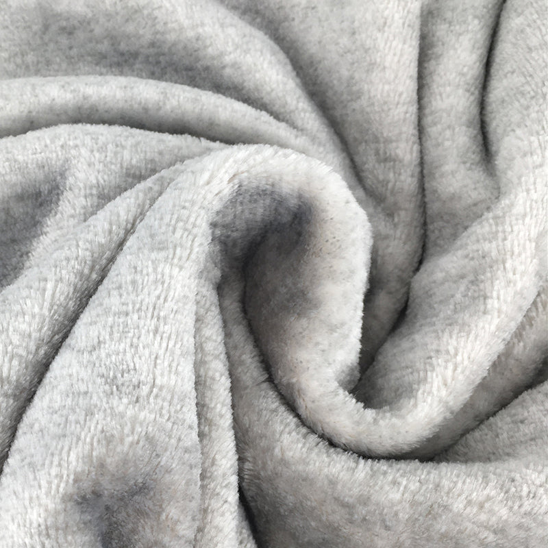 Close-up of grey flannel blanket fabric texture