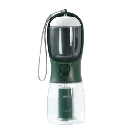 3-in-1 Hunde-Wasser- & Futterbecher in Dunkelgrün, transparentes Wasserfach