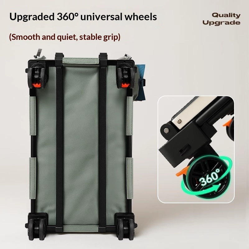 Light green rolling pet carrier base with 360° swivel wheels and sturdy frame
