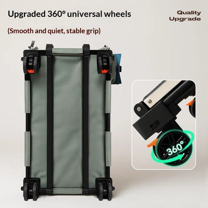 Light green rolling pet carrier base with 360° swivel wheels and sturdy frame