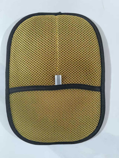 Pet hair remover mitt: yellow-gold mesh with black edging