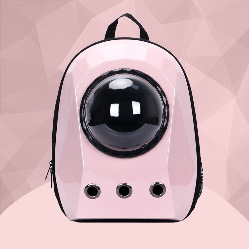 Rosa Transport-Rucksacktasche mit durchsichtiger Kugelöffnung und drei Metall-Sichtöffnungen