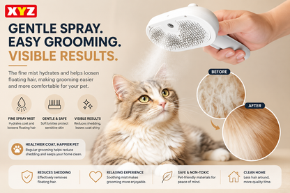 3-in-1 Cat Steam Brush | Mist Grooming & Pet Hair Remover FurClean Pro™