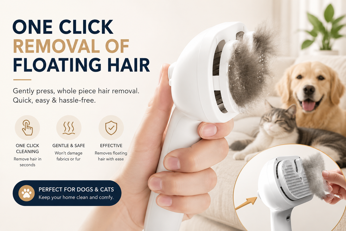 3-in-1 Cat Steam Brush | Mist Grooming & Pet Hair Remover FurClean Pro™