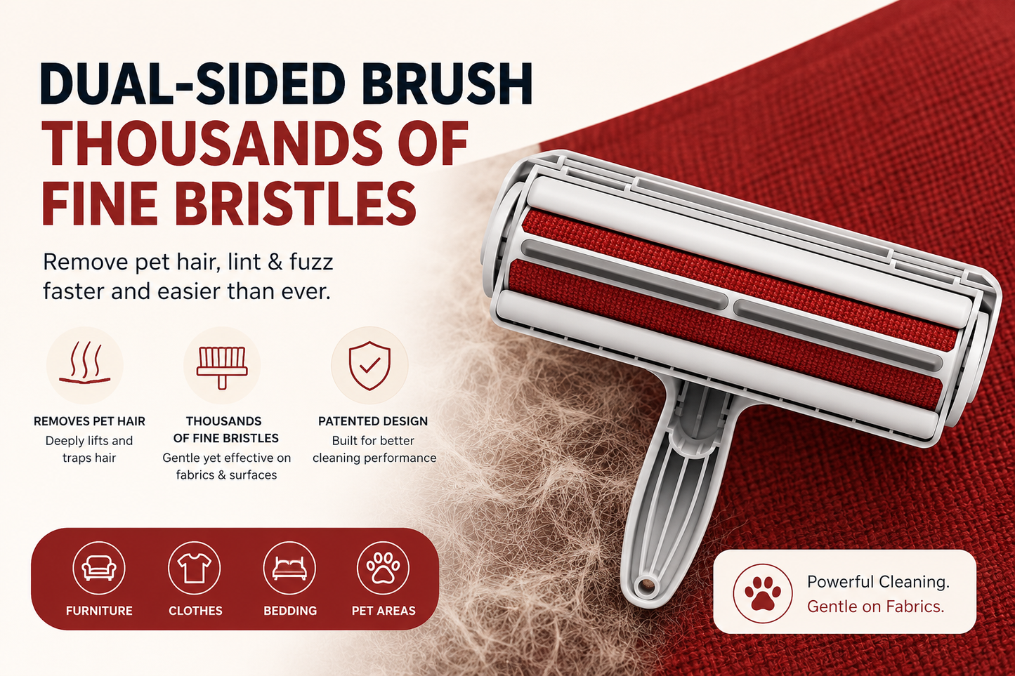 Reusable Pet Hair Removal Roller | Sofa & Fabric Fur Cleaner