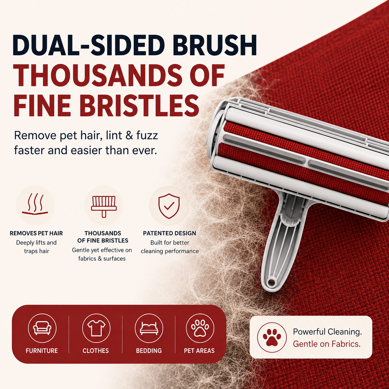 Reusable Pet Hair Removal Roller | Sofa & Fabric Fur Cleaner