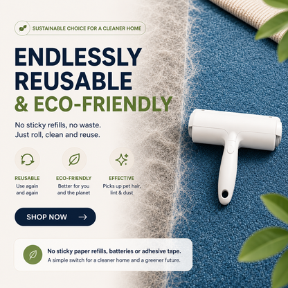 Reusable Pet Hair Removal Roller | Sofa & Fabric Fur Cleaner