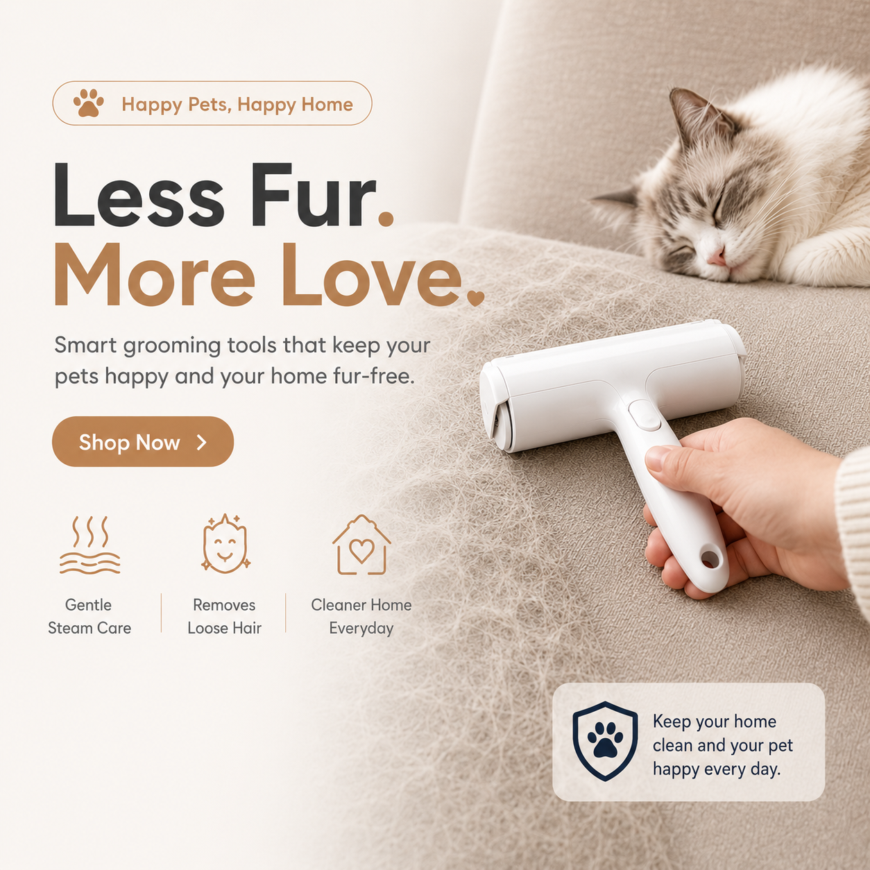 Reusable Pet Hair Removal Roller | Sofa & Fabric Fur Cleaner