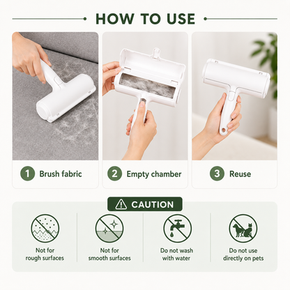 Reusable Pet Hair Removal Roller | Sofa & Fabric Fur Cleaner