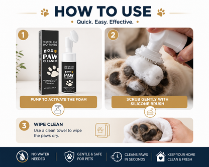 Waterless Paw Cleaner for Dogs & Cats | Soft Silicone Brush