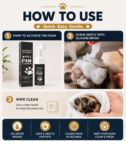 Waterless Paw Cleaner for Dogs & Cats | Soft Silicone Brush