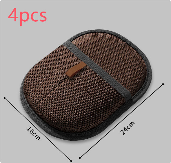 Pet hair remover mitt, brown with gray strap, 4 pcs