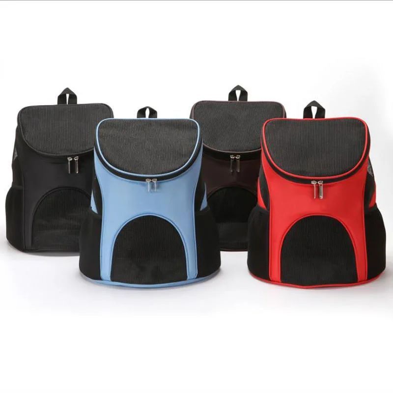 Puppy carrier backpack in colors: black, blue, coffee, and red