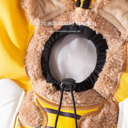 Elastic adjustable round opening of pet carrier bag with drawstring tie