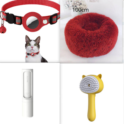 Yellow self-cleaning mist slicker brush for pets, compact grooming tool