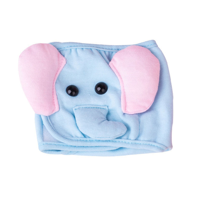 Elephant-pattern anti-harassment safety pants in light blue with pink ears