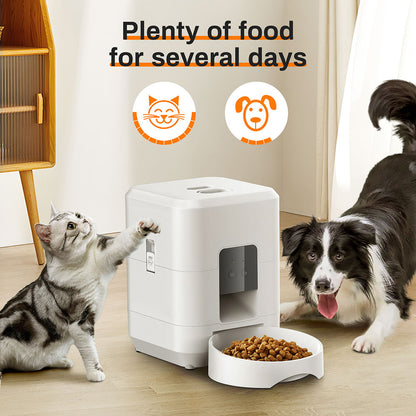 Pet Smart Feeder 2L weißes WLAN-Futtergerät mit großer Futterschale