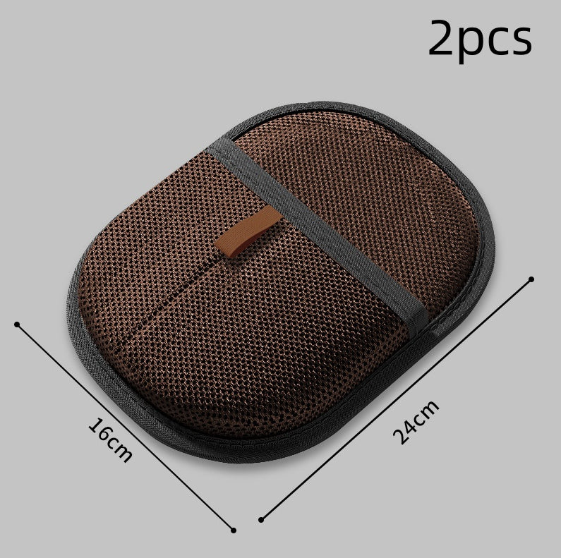 Pet hair remover mitt, brown with gray strap, 2 pcs