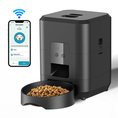 Pet Smart Feeder 2L schwarz, WLAN-Futterautomat mit App auf Smartphone