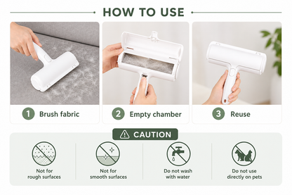 Reusable Pet Hair Removal Roller | Sofa & Fabric Fur Cleaner